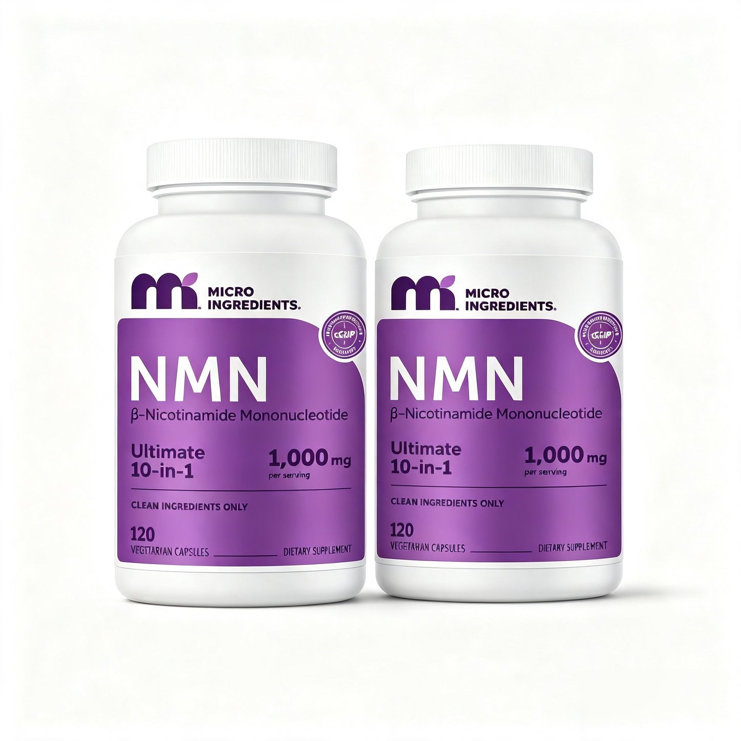Micro Ingredients NMN Complex 1,000mg Per Serving, Veggie Capsules（PACK OF 2）
