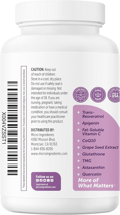 Micro Ingredients NMN Complex 1,000mg Per Serving, Veggie Capsules（PACK OF 2）